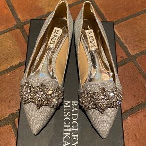 Badgley Mischka glitter accents loafer